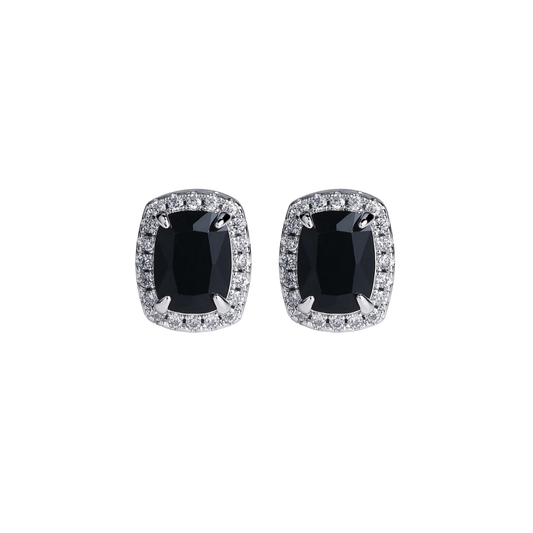 BLACK STONED EARRING