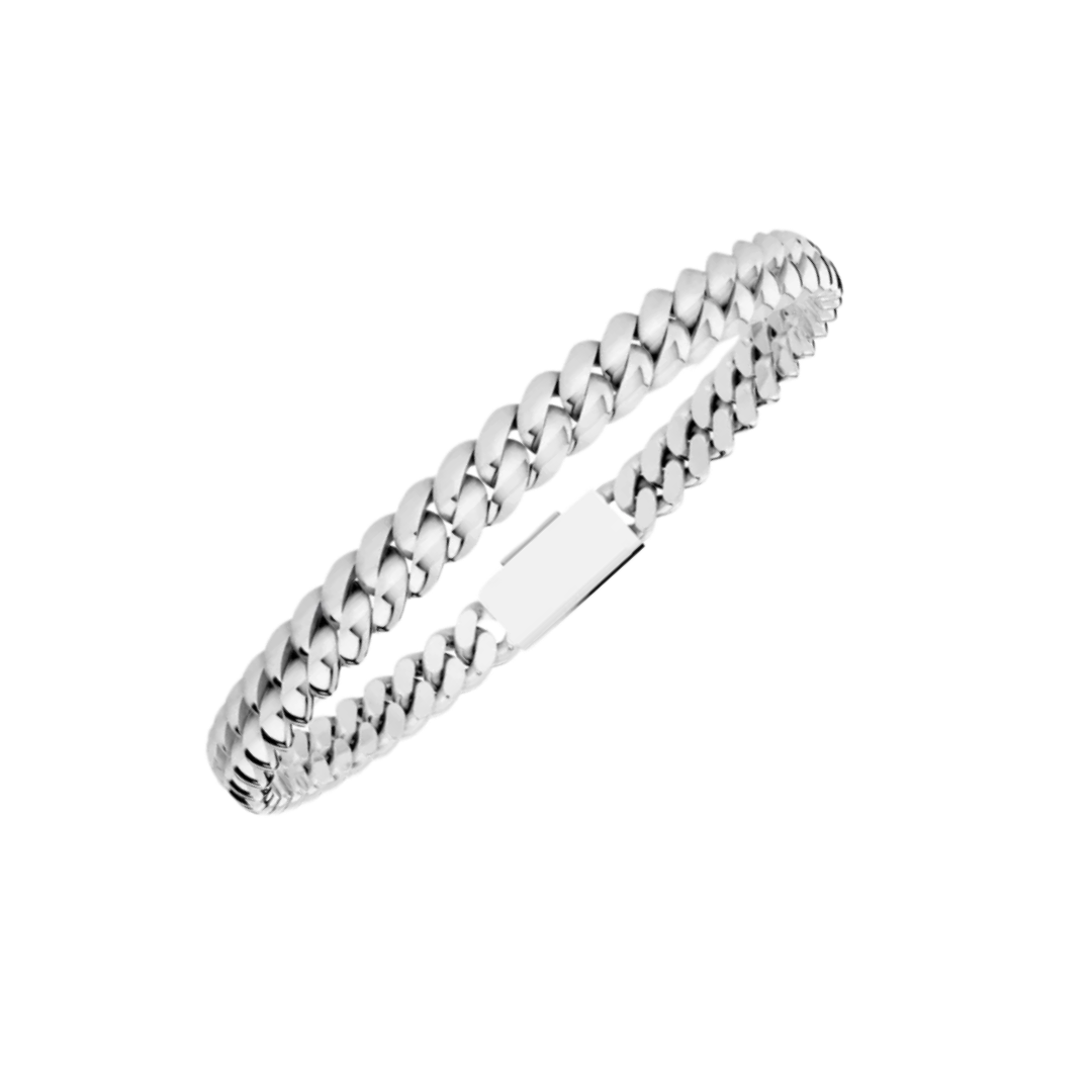 6MM SOLID HAVANA LINK SILVER