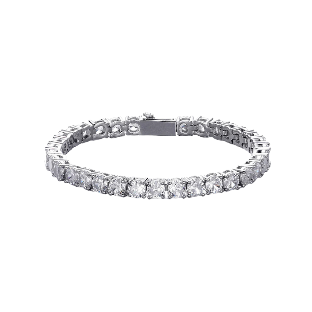 ROUND CUT COURT BRACELET SILVER 5MM