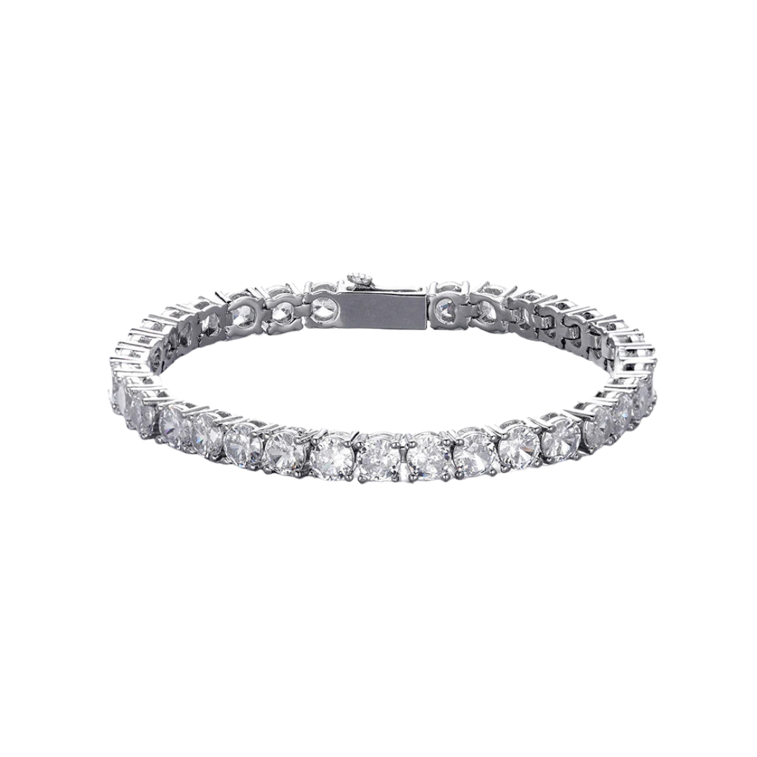 ROUND CUT COURT BRACELET SILVER 5MM