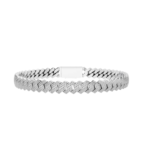 6 MM RAISED CUBAN BRACELET WHITE