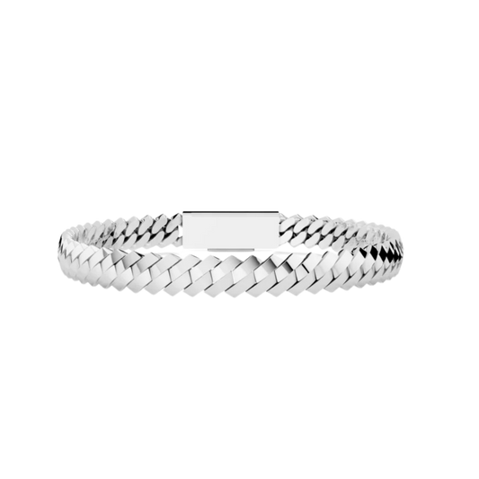 6 MM SOLID RAISED CUBAN BRACELET WHITE