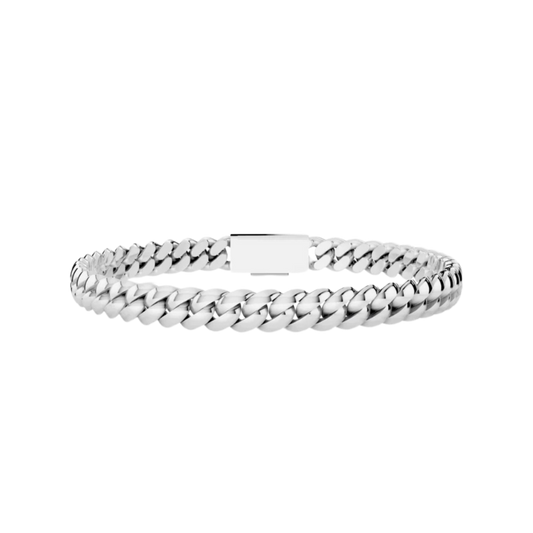 6 MM SOLID CUBAN BRACELET WHITE