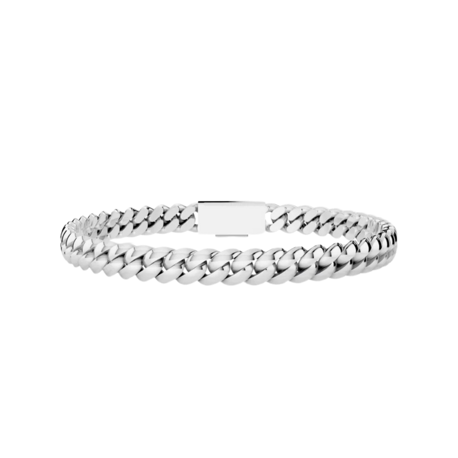 6MM SOLID HAVANA LINK SILVER