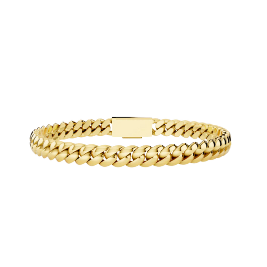 6 MM SOLID CUBAN BRACELET  YELLOW