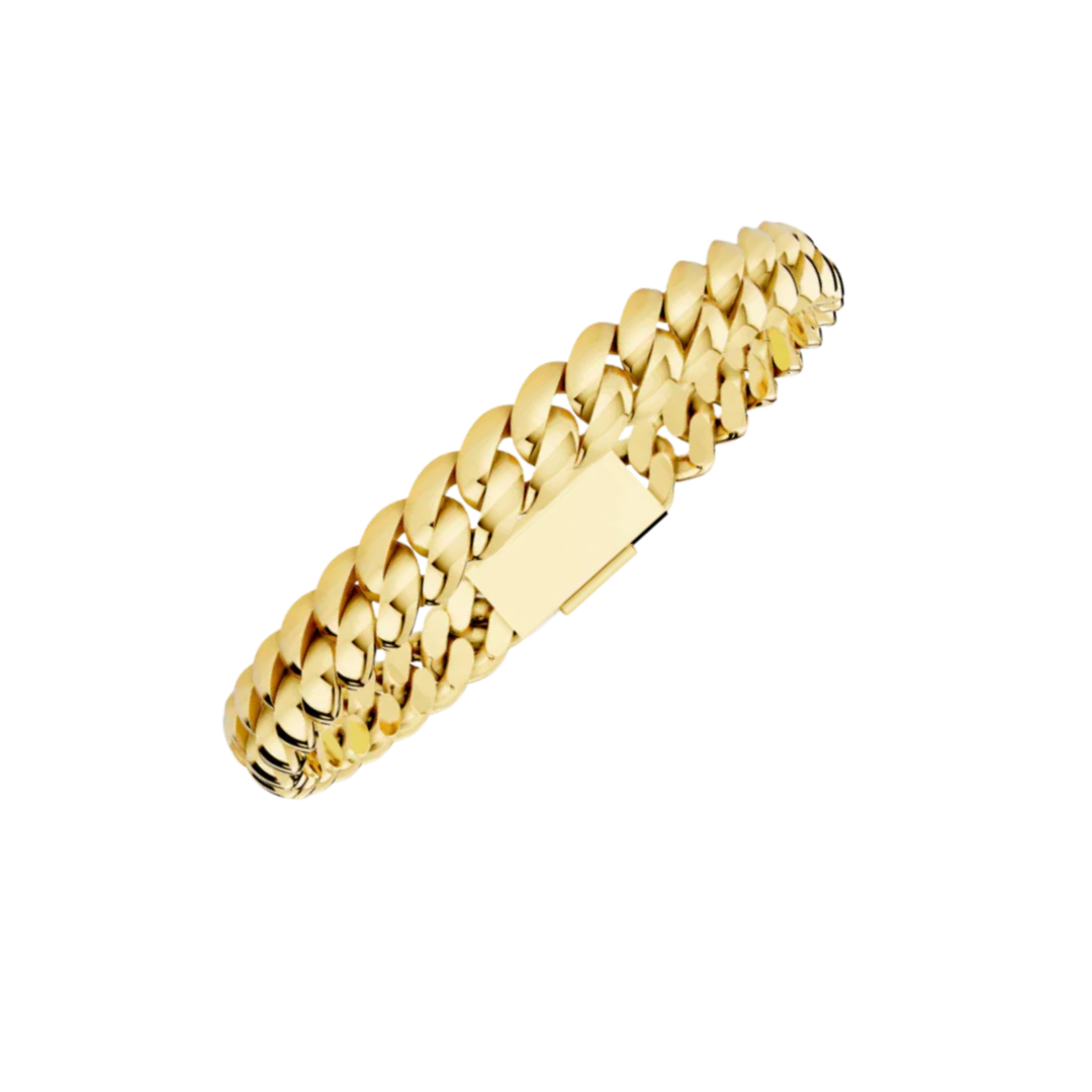 8MM SOLID HAVANA LINK GOLD