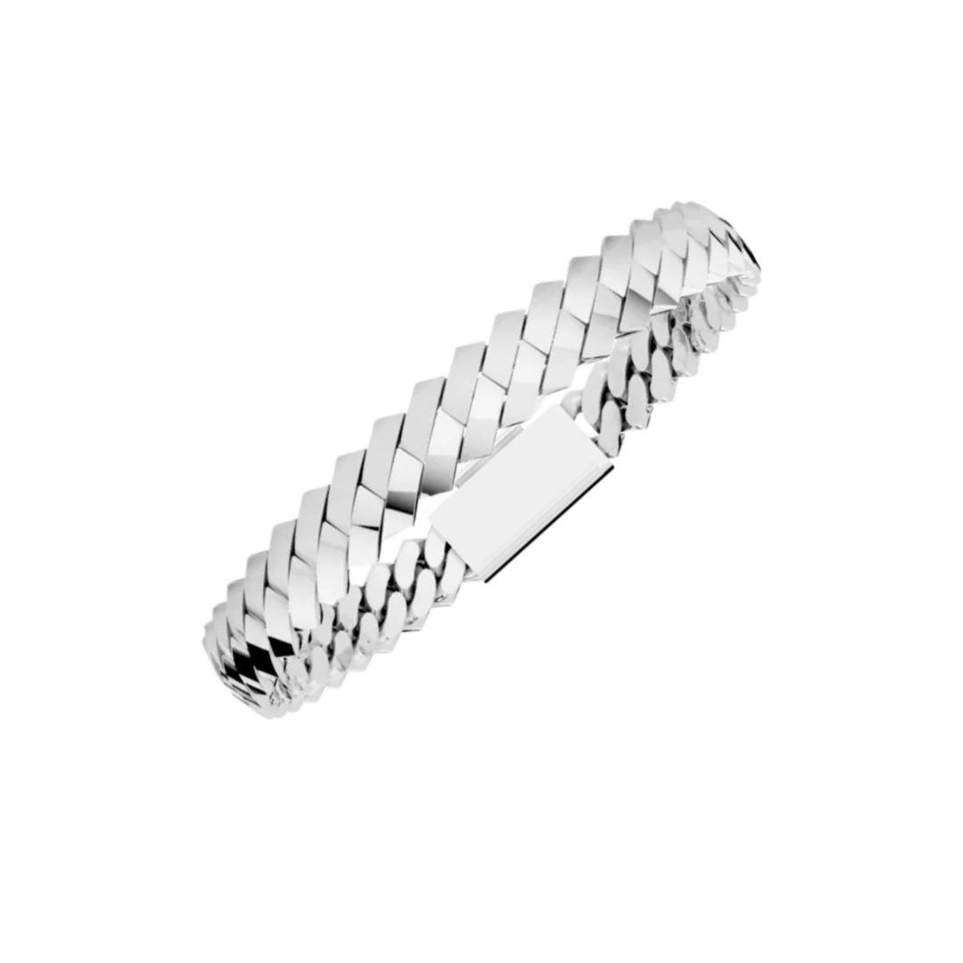 8MM SOLID ELEVATED HAVANA SILVER