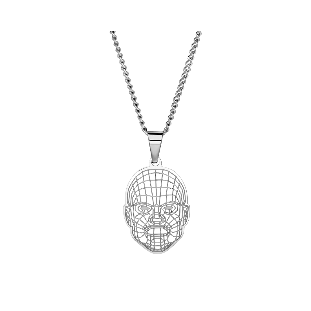 SKI MASK PENDANT WITH CURB CHAIN