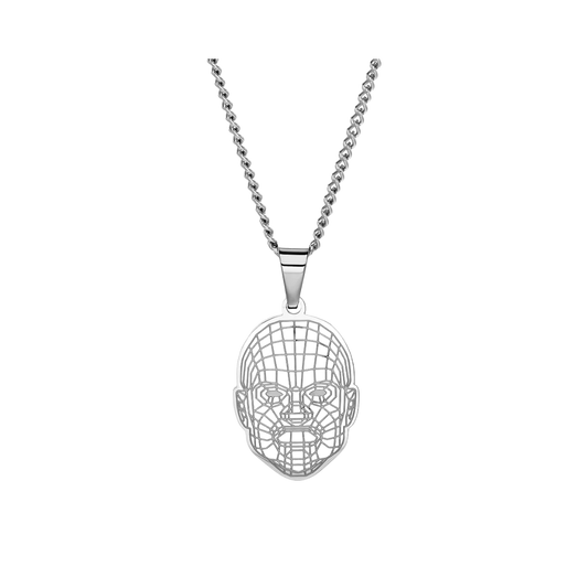 SKI MASK PENDANT WITH CURB CHAIN