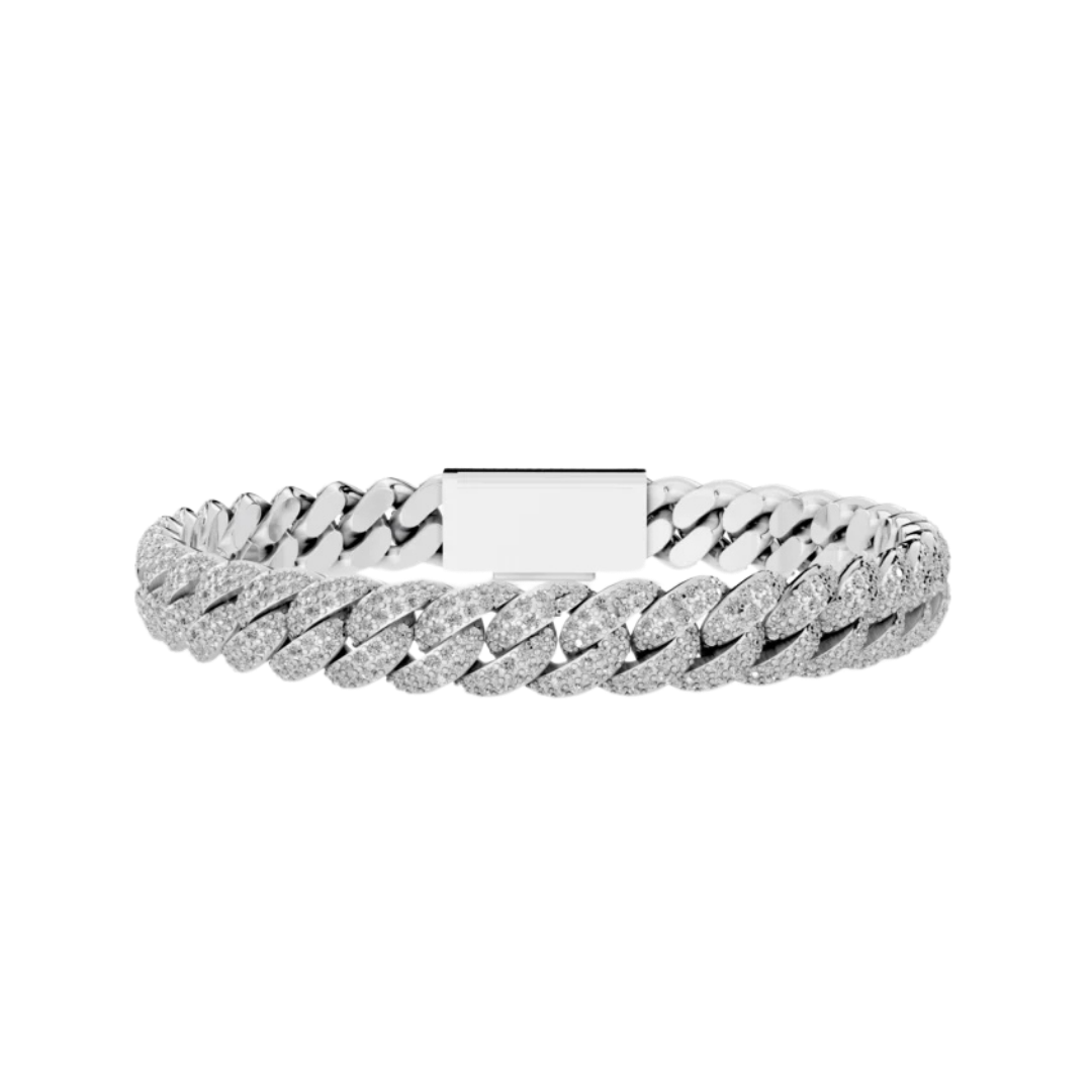 8 MM CUBAN BRACELET WHITE