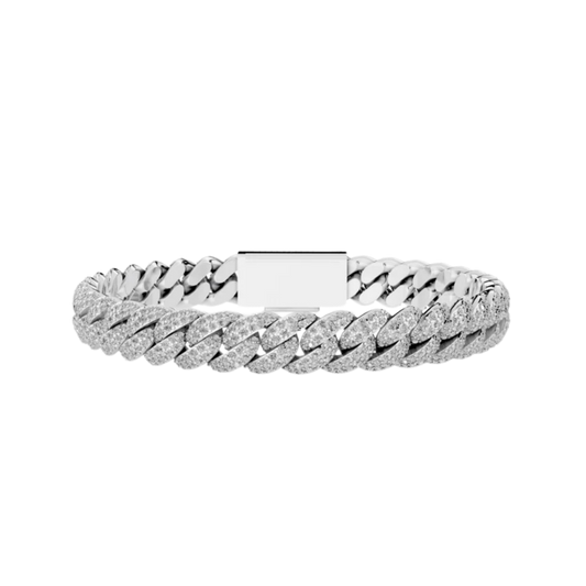 8 MM CUBAN BRACELET WHITE