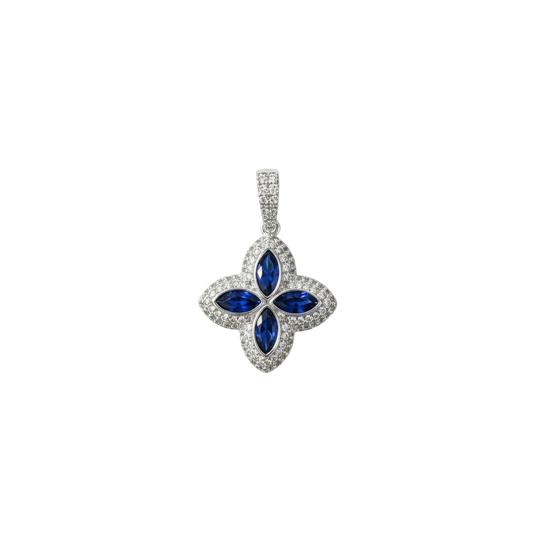 SAPPHIRE CLOVER PENDANT