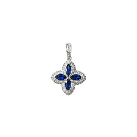 SAPPHIRE CLOVER PENDANT