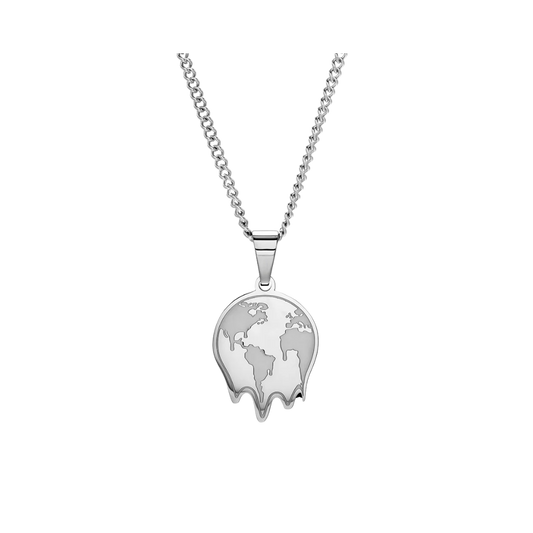 MELTING WORLD PENDANT WITH CURB CHAIN
