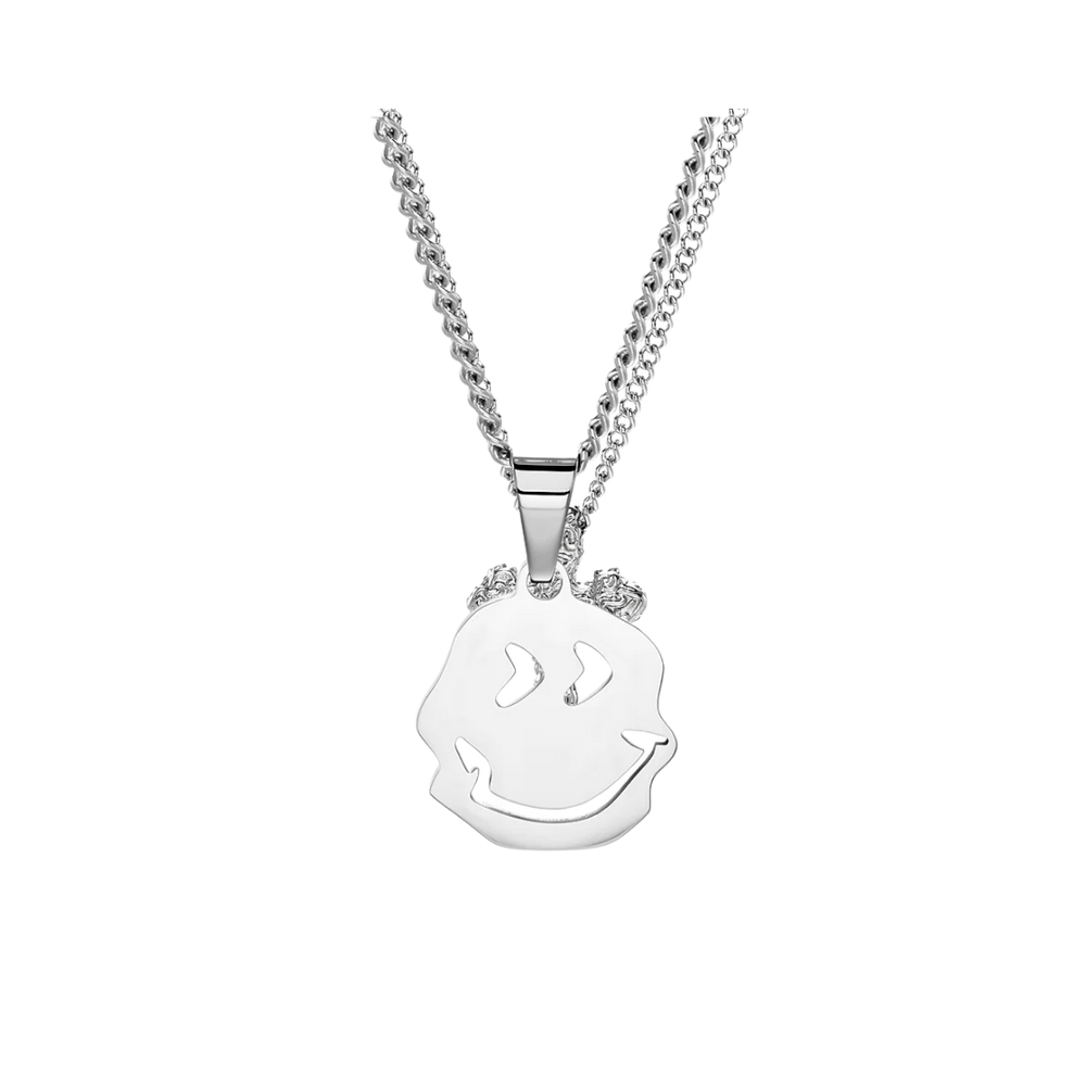 DRIP SMILE CHARM WITH CURB CHAIN