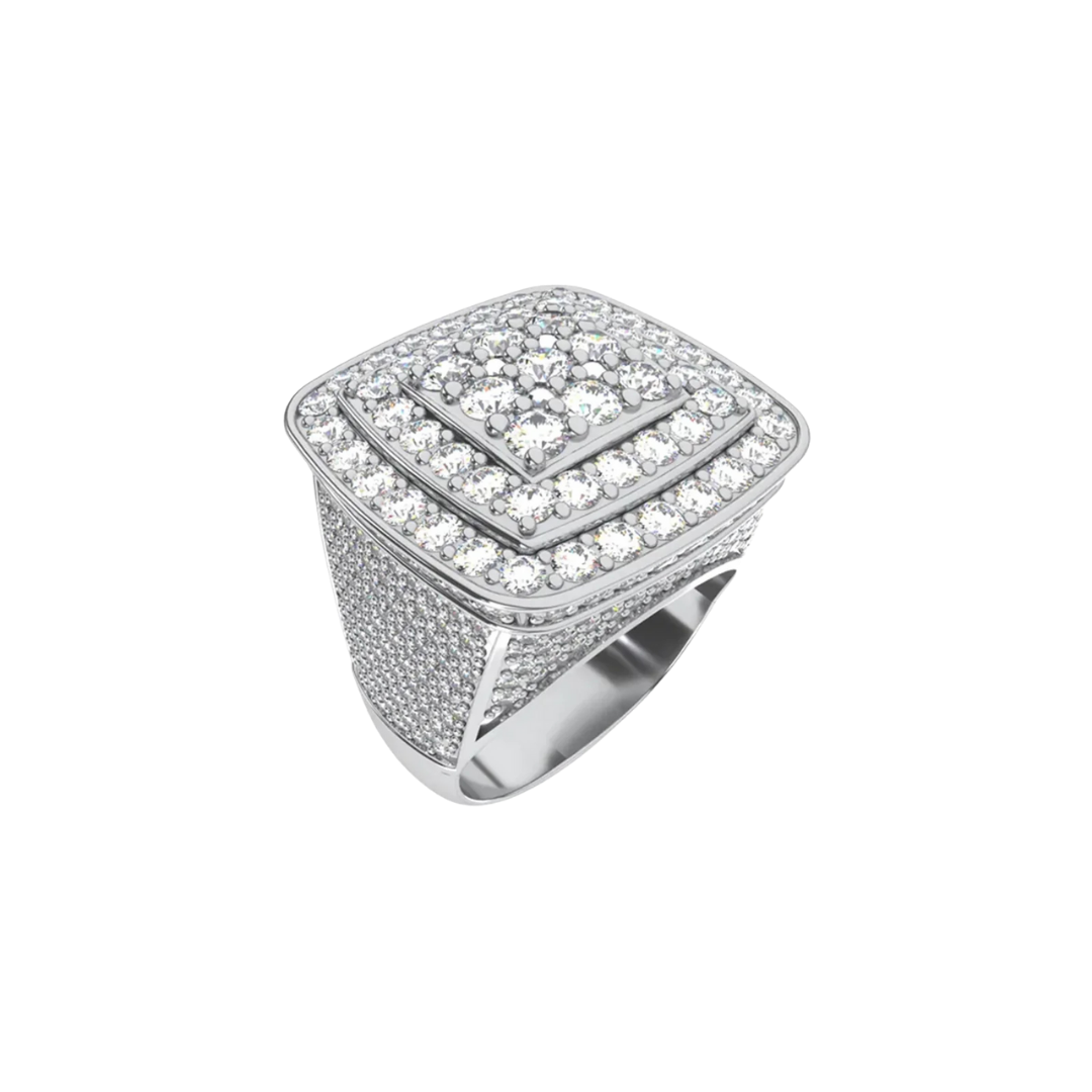 PAVE SIGNET RING WHITE