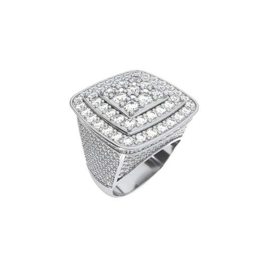 PAVE SIGNET RING WHITE
