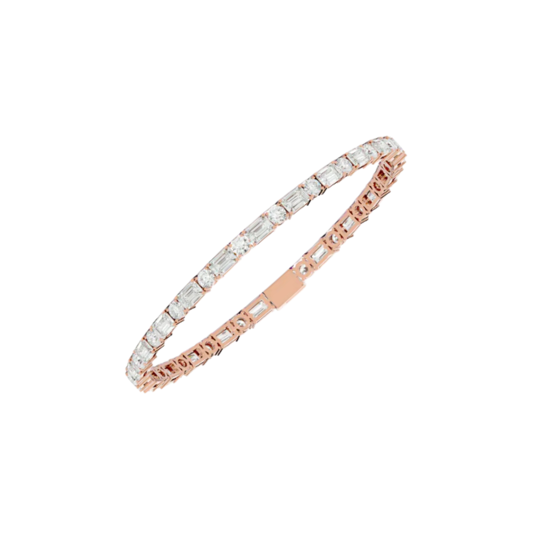 STEPPED COURT BRACELET ROSE GOLD