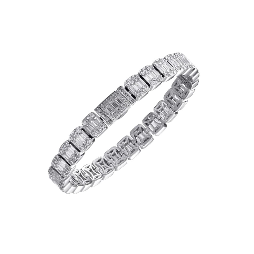STEPPED COURT BRACELET SILVER 10MM ALT