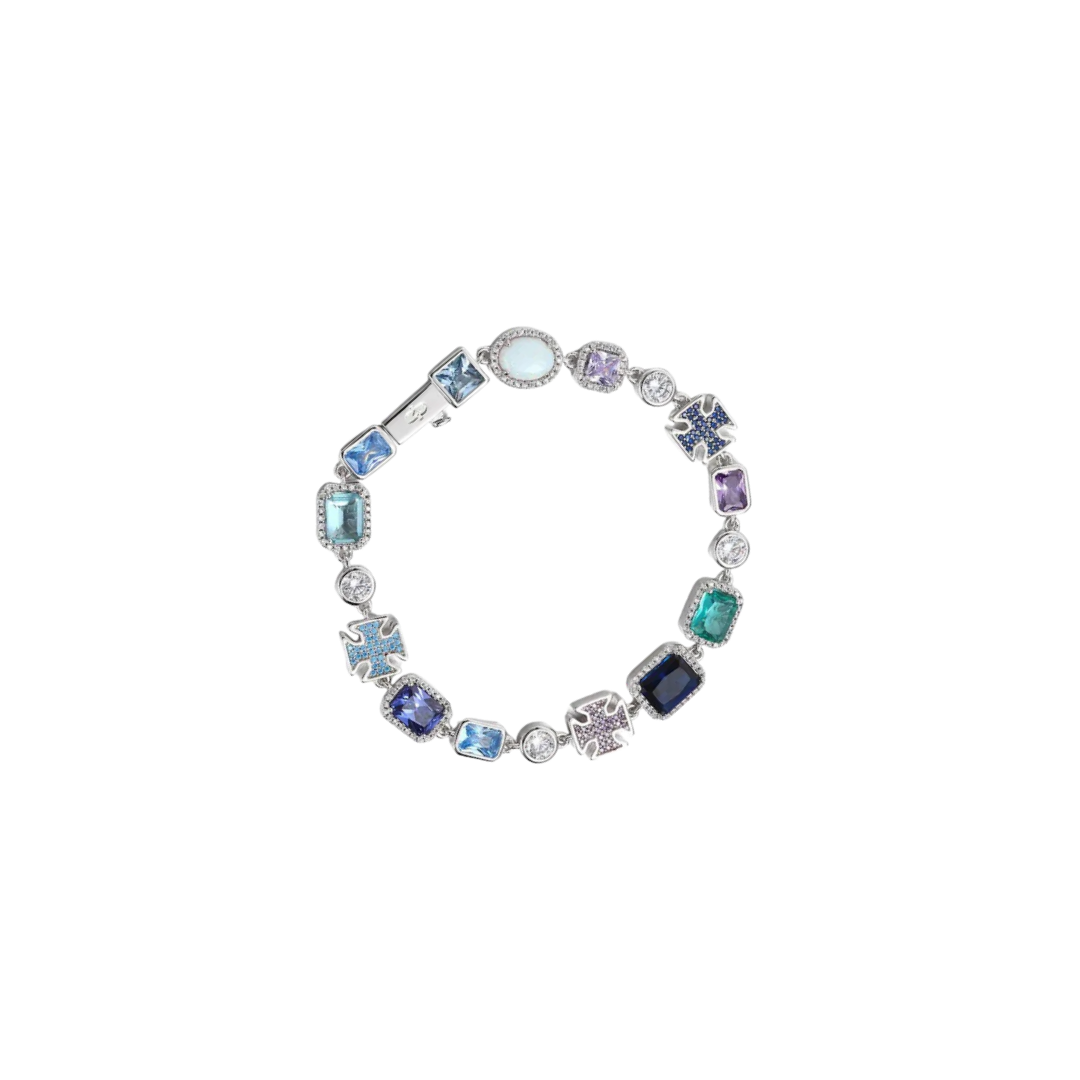 SAPPHIRE MOTIF BRACELET SILVER