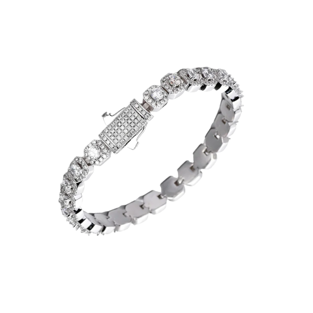 MICRO CLUSTER COURT BRACELET SILVER 8MM