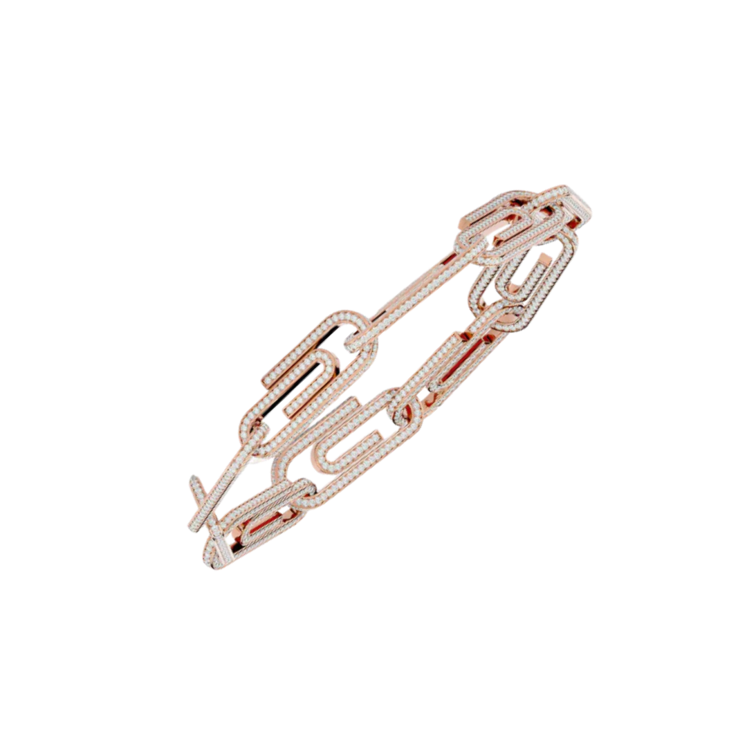 ELONGATED LINK BRACELET ROSE GOLD