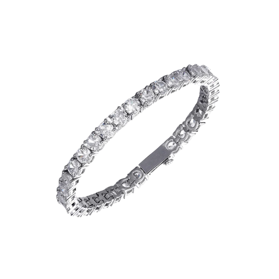 ROUND CUT COURT BRACELET SILVER 5MM