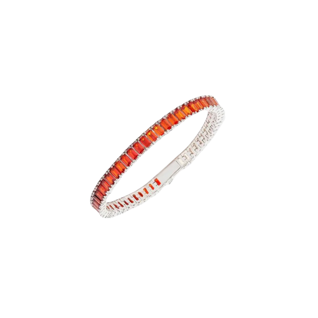 OMBRE STEPPED COURT BRACELET SILVER 6MM